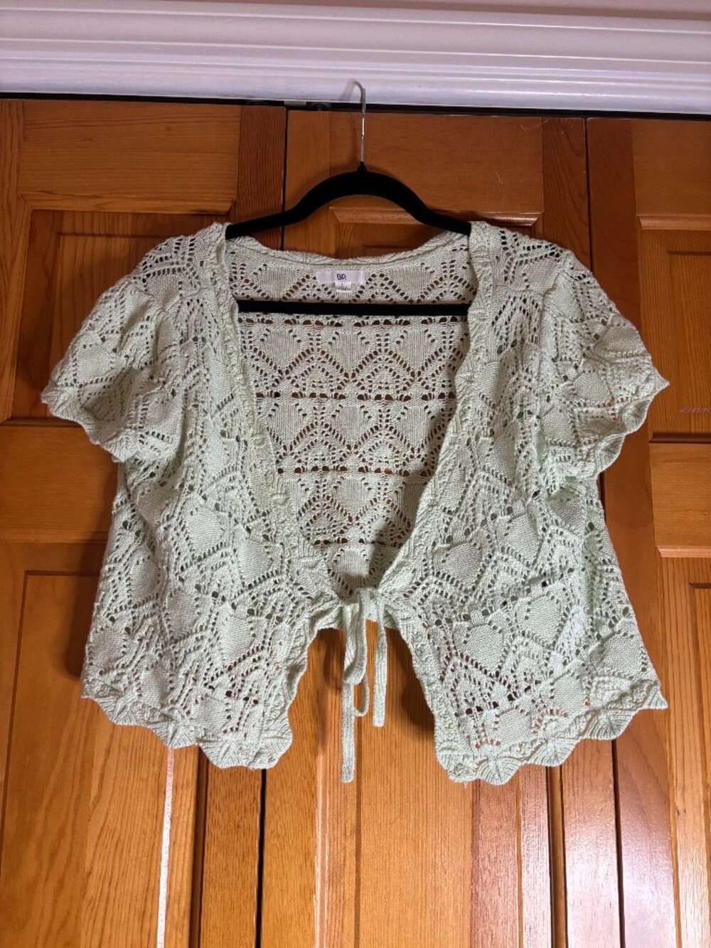 bp Light Green Knit Short Sleeve Cardigan